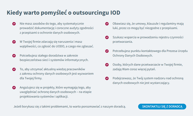 DPO outsourcing – outsourcing the Data Protection Officer function